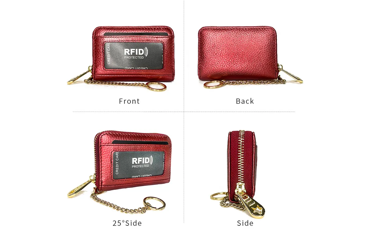 12 Slots Leather Card Holder Wallet CL7194 Red