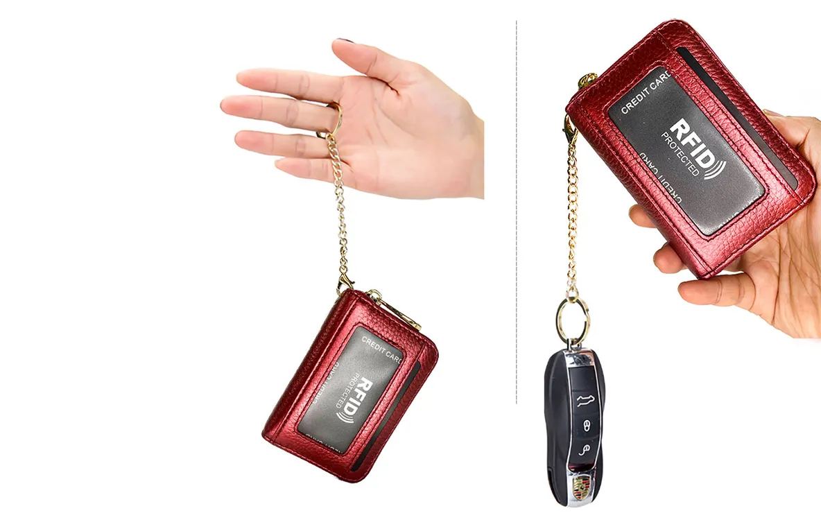12 Slots Leather Card Holder Wallet CL7194 Red