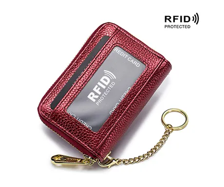 12 Slots Leather Card Holder Wallet CL7194 Red