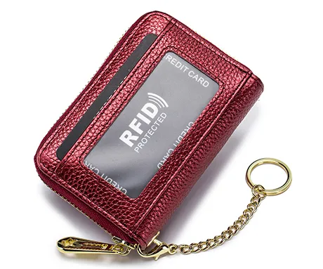 12 Slots Leather Card Holder Wallet CL7194 Red