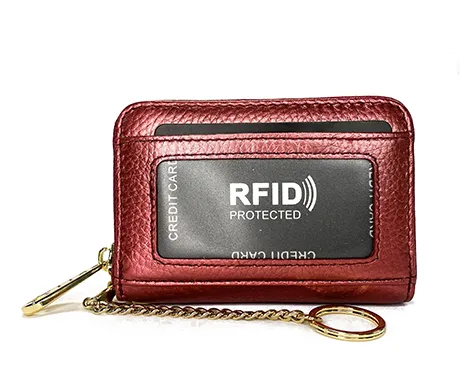 12 Slots Leather Card Holder Wallet CL7194 Red