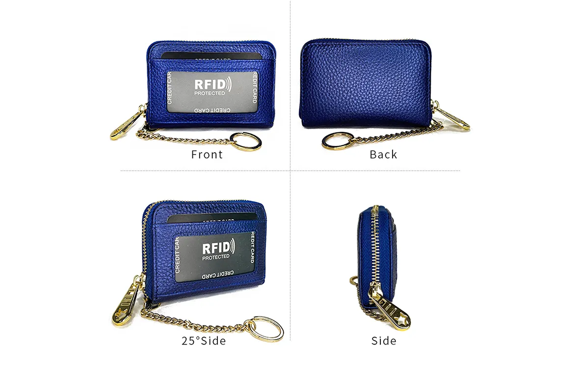 12 Slots Leather Card Holder Wallet CL7194 Blue