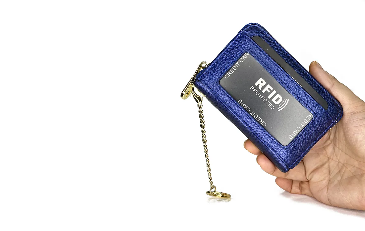 12 Slots Leather Card Holder Wallet CL7194 Blue