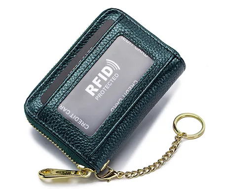 12 Slots Leather Card Holder Wallet CL7194 Green