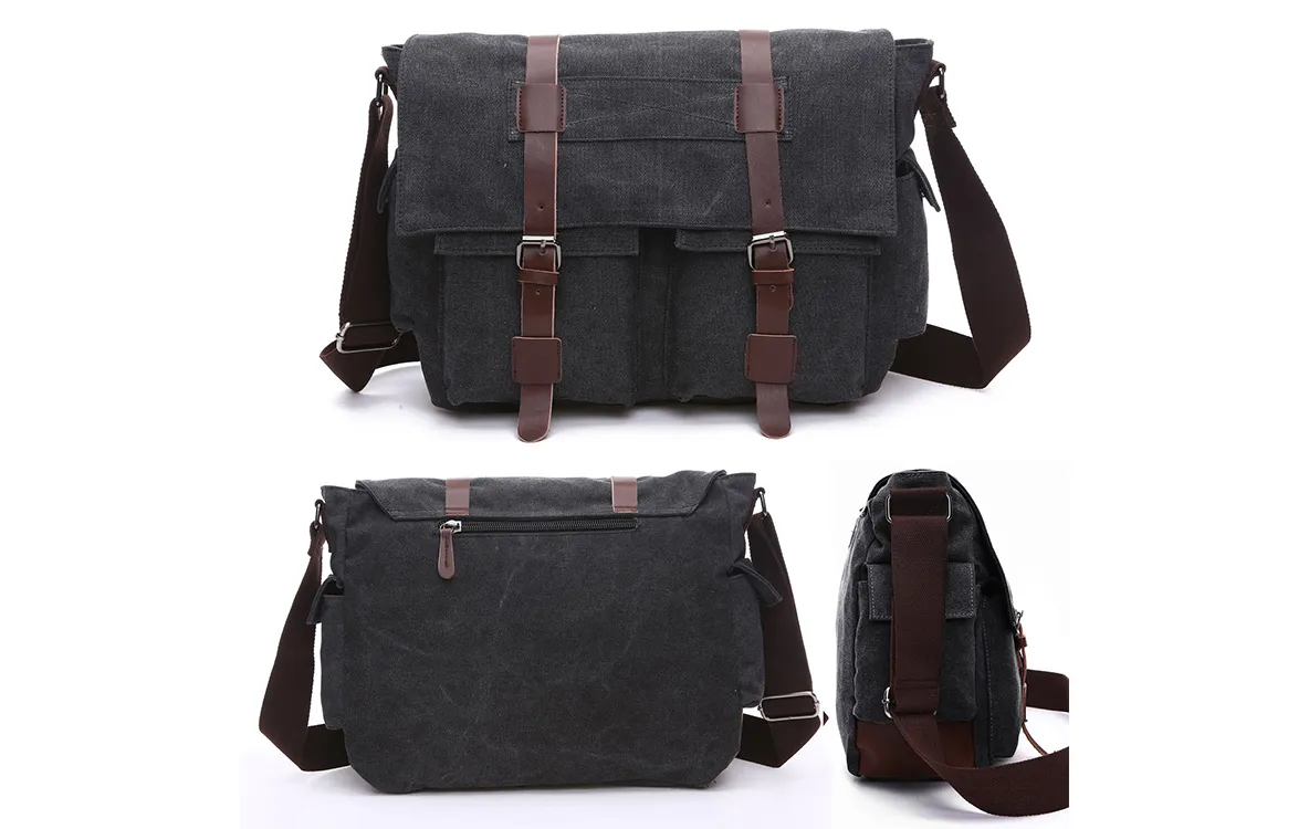Canvas Messager Briefcase DS8168 Black