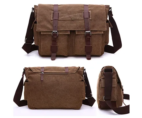 Canvas Messager Briefcase DS8168 Brown