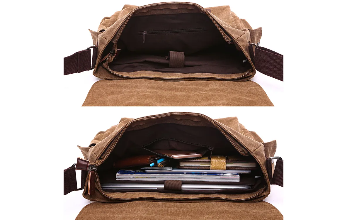 Canvas Messager Briefcase DS8168 Brown