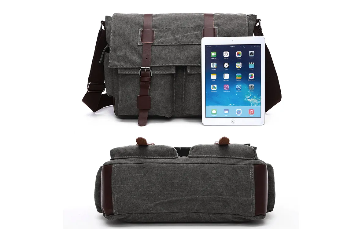 Canvas Messager Briefcase DS8168 Grey