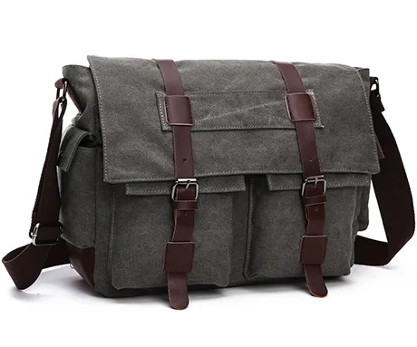 Canvas Messager Briefcase DS8168 Grey