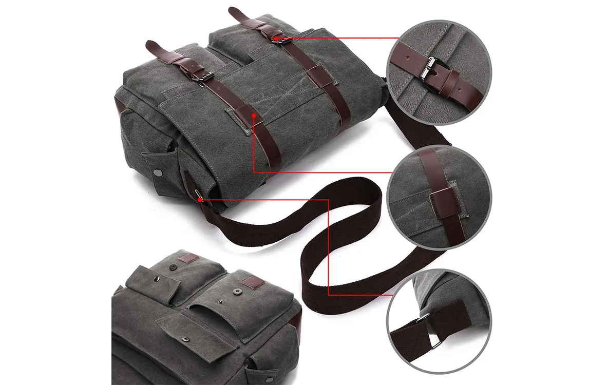 Canvas Messager Briefcase DS8168 Grey