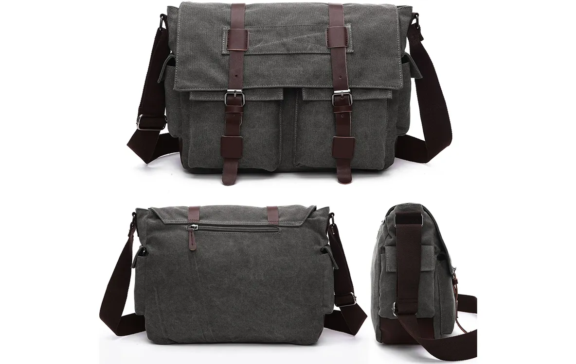 Canvas Messager Briefcase DS8168 Grey