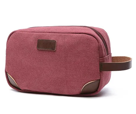 pink canvas toiletry bag