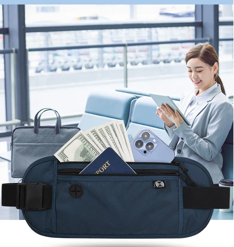 WP1106 Slim RFID Blocking Money Belt