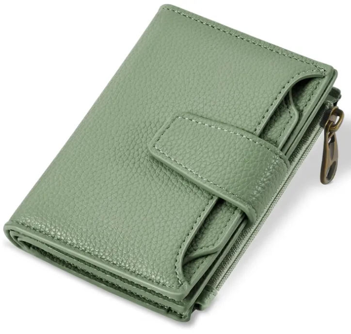 WT0929 Small Wallet  Leather Bifold Compact Card Holder